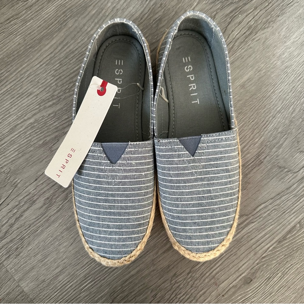 ESPRIT Blue & White Striped Espadrilles – New with‎ Tags (NWT)